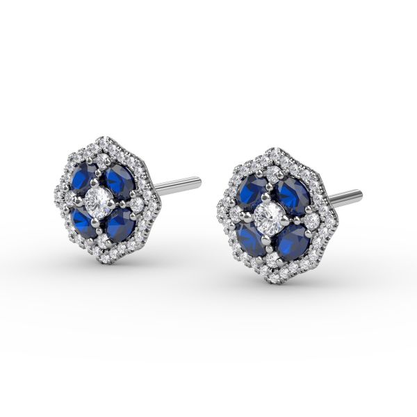 Striking Sapphire and Diamond Stud Earrings Image 2 Conti Jewelers Endwell, NY