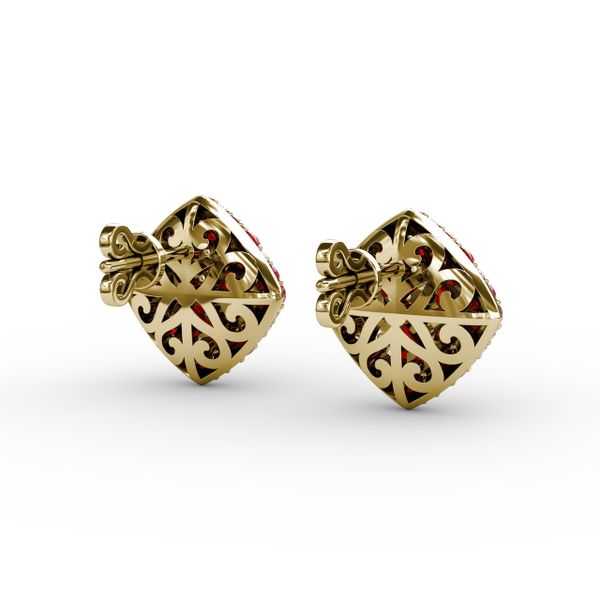 Large Pavé Ruby and Diamond Studs  Image 3 Shannon Jewelers Spring, TX