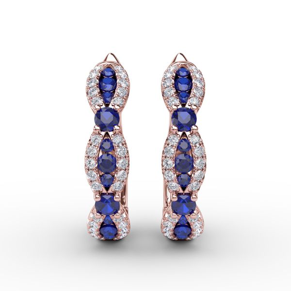 Vintage Sapphire and Diamond Hoops  Castle Couture Fine Jewelry Manalapan, NJ