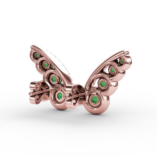 Butterfly Wing Emerald and Diamond Studs Image 3 Conti Jewelers Endwell, NY