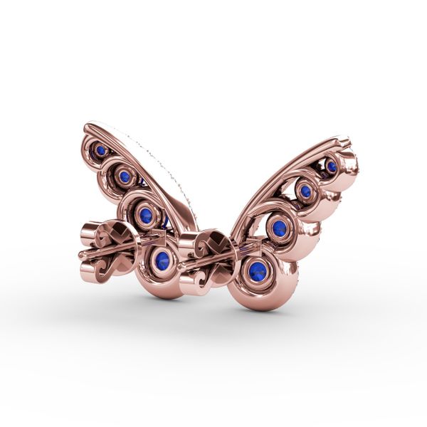 Butterfly Wing Sapphire and Diamond Studs Image 3 Selman's Jewelers-Gemologist McComb, MS