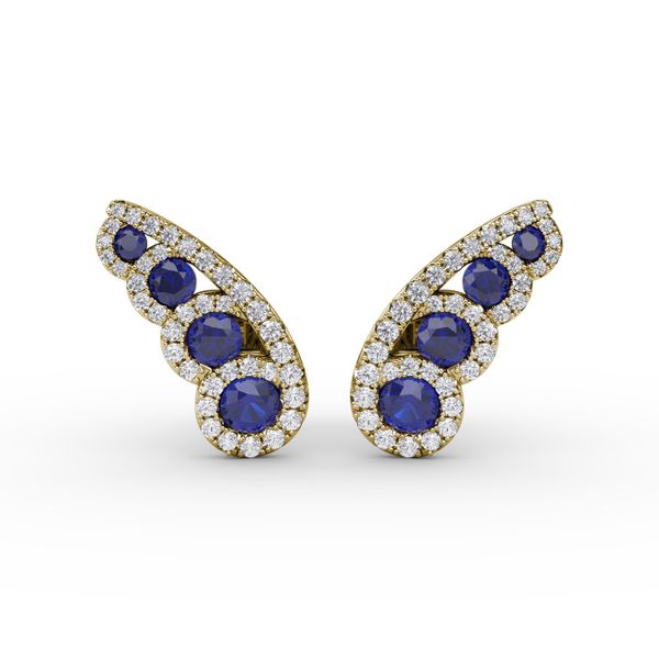 Butterfly Wing Sapphire and Diamond Studs J. Thomas Jewelers Rochester Hills, MI
