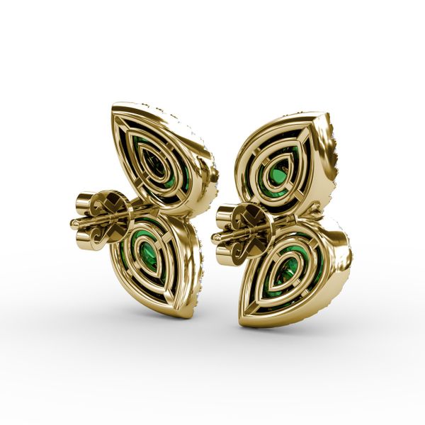 Teardrop Emerald and Diamond Earrings Image 3 The Diamond Center Claremont, CA
