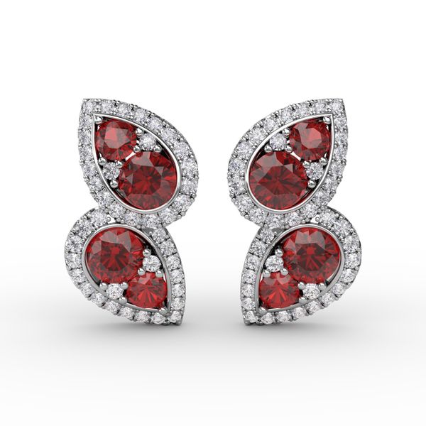 Teardrop Ruby and Diamond Earrings Graham Jewelers Wayzata, MN