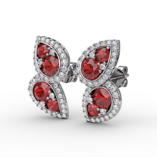 Teardrop Ruby and Diamond Earrings Image 2 Bell Jewelers Murfreesboro, TN