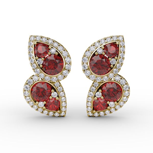 Teardrop Ruby and Diamond Earrings J. Thomas Jewelers Rochester Hills, MI