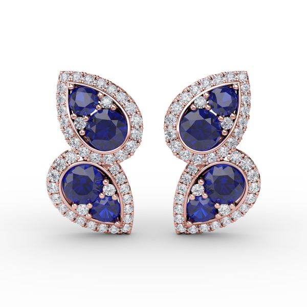 Teardrop Sapphire and Diamond Earrings D. Geller & Son Jewelers Atlanta, GA