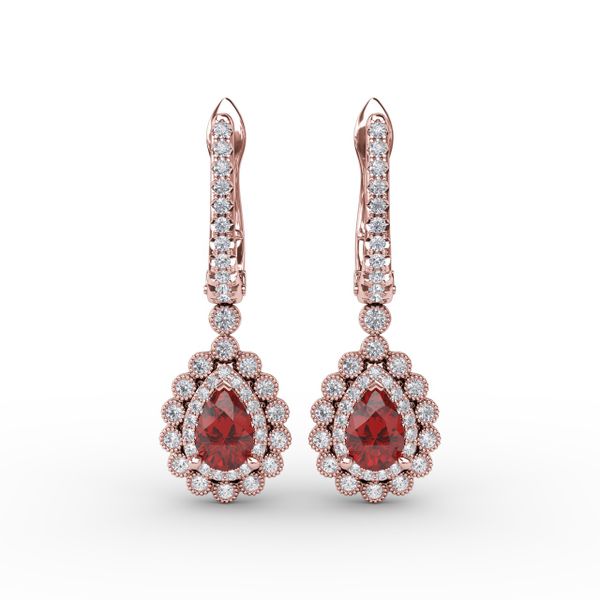 Pear-Shaped Ruby and Diamond Earrings  Lake Oswego Jewelers Lake Oswego, OR