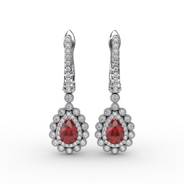 Pear-Shaped Ruby and Diamond Earrings  Shannon Jewelers Spring, TX