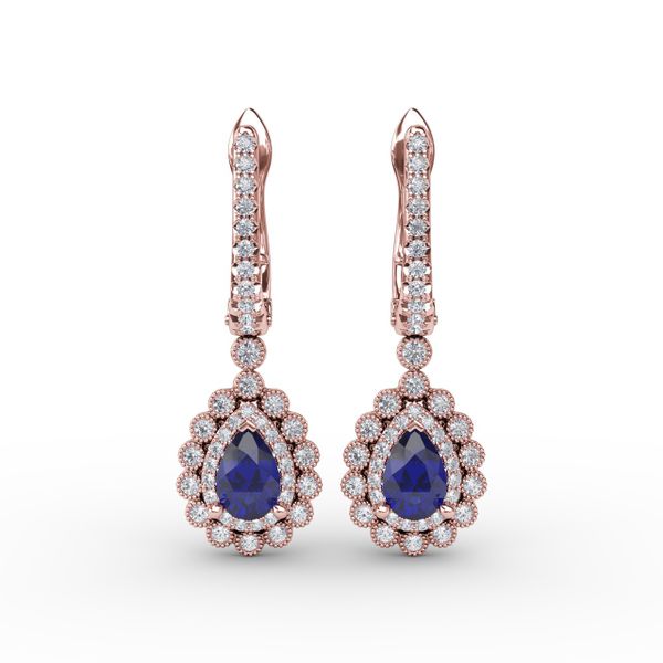 Pear-Shaped Sapphire and Diamond Earrings  Conti Jewelers Endwell, NY