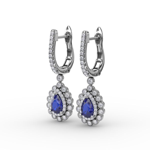 Pear-Shaped Sapphire and Diamond Earrings  Image 2 Graham Jewelers Wayzata, MN