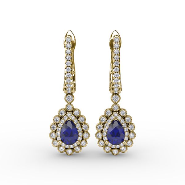 Pear-Shaped Sapphire and Diamond Earrings  J. Thomas Jewelers Rochester Hills, MI