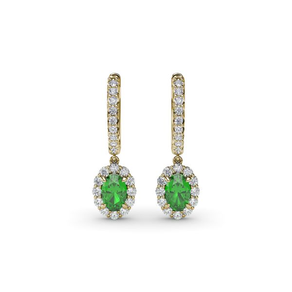 Dazzling Emerald and Diamond Drop Earrings Falls Jewelers Concord, NC