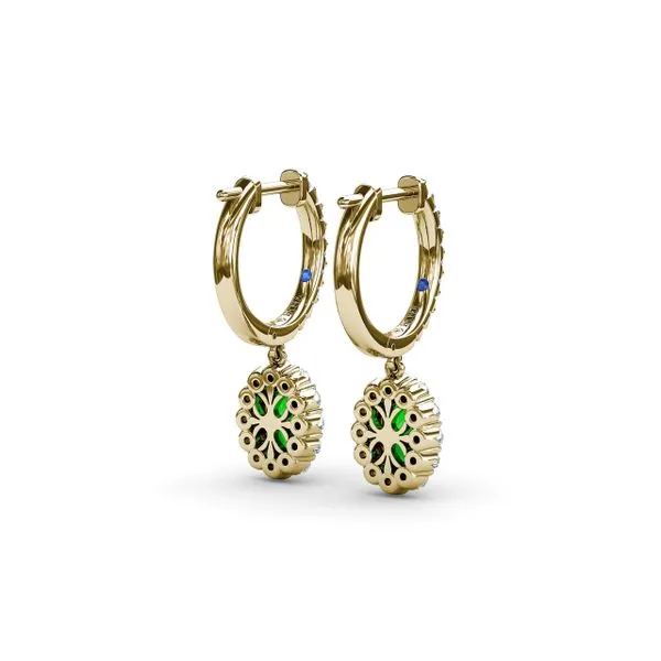 Dazzling Emerald and Diamond Drop Earrings Image 3 Falls Jewelers Concord, NC