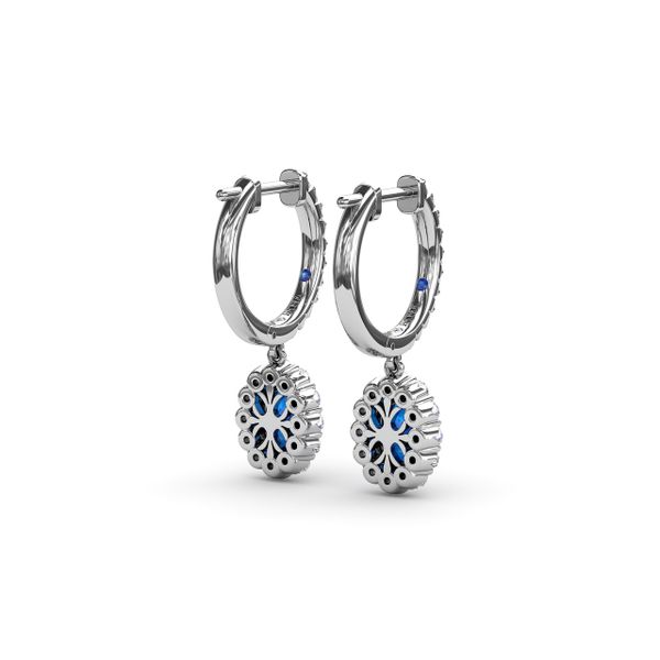 Dazzling Sapphire and Diamond Drop Earrings Image 3 Lake Oswego Jewelers Lake Oswego, OR