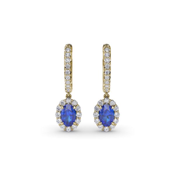 Dazzling Sapphire and Diamond Drop Earrings Mesa Jewelers Grand Junction, CO