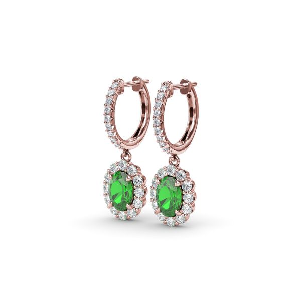 Dazzling Emerald and Diamond Drop Earrings Image 2 Lake Oswego Jewelers Lake Oswego, OR