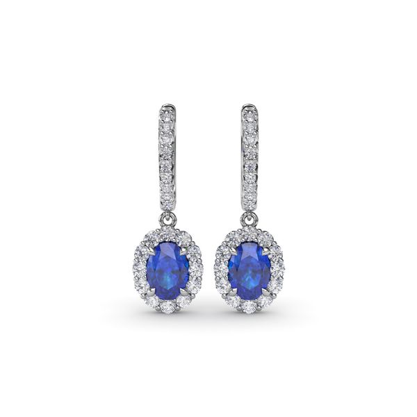 Dazzling Sapphire and Diamond Drop Earrings Lake Oswego Jewelers Lake Oswego, OR