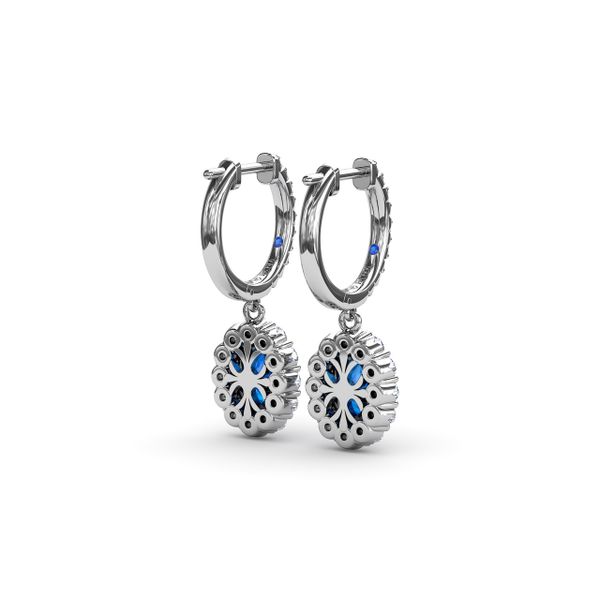 Dazzling Sapphire and Diamond Drop Earrings Image 3 Perry's Emporium Wilmington, NC
