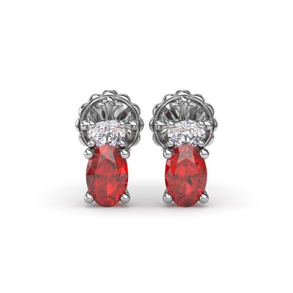 Oval Ruby and Diamond Stud Earrings  Mesa Jewelers Grand Junction, CO