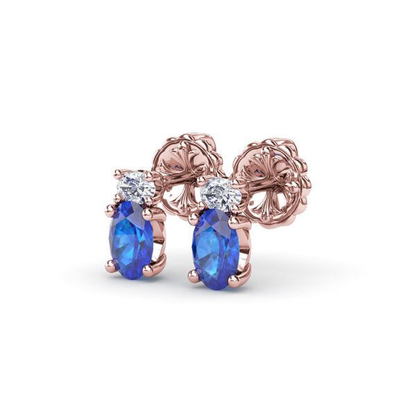 Oval Sapphire and Diamond Stud Earrings  Image 2 The Diamond Center Claremont, CA
