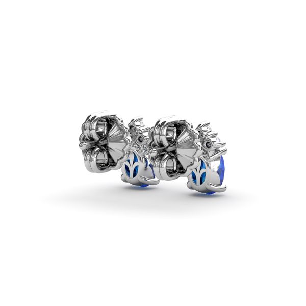 Oval Sapphire and Diamond Stud Earrings  Image 3 Parris Jewelers Hattiesburg, MS