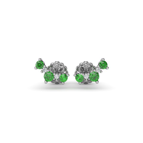 Five Stone Emerald and Diamond Climber Earrings Parris Jewelers Hattiesburg, MS