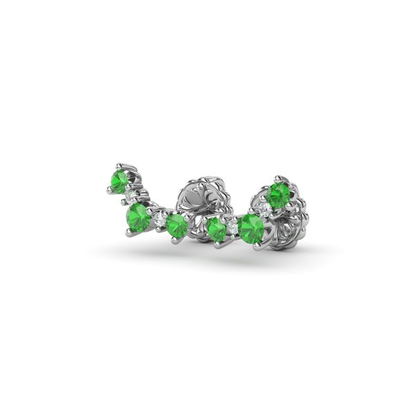 Five Stone Emerald and Diamond Climber Earrings Image 2 Perry's Emporium Wilmington, NC