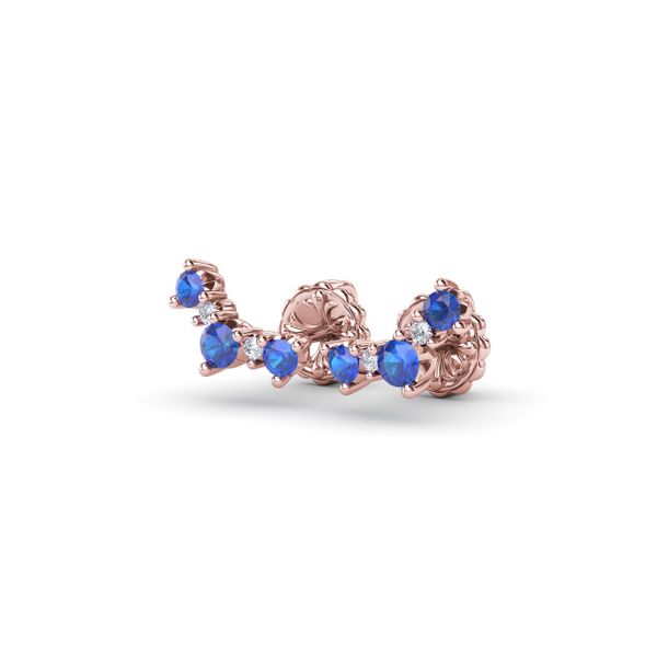 Five Stone Sapphire and Diamond Climber Earrings Image 2 LeeBrant Jewelry & Watch Co Sandy Springs, GA