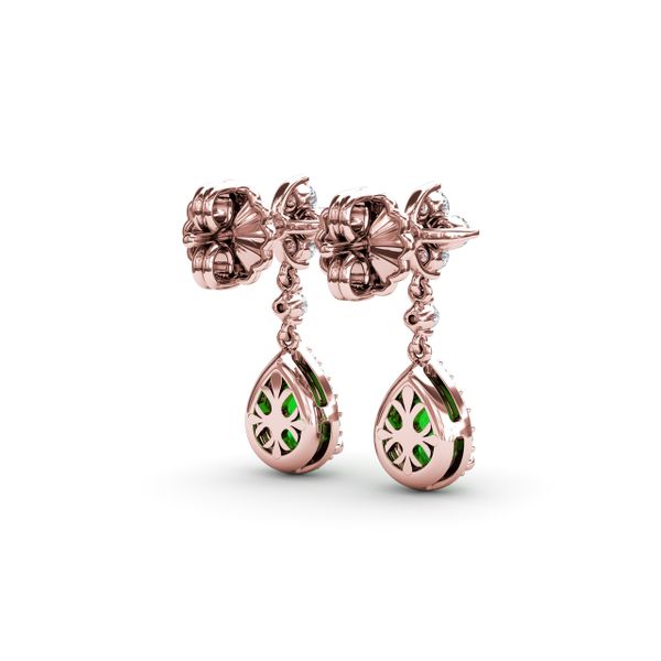 Emerald and Diamond Teardrop Dangle Earrings Image 3 Parris Jewelers Hattiesburg, MS