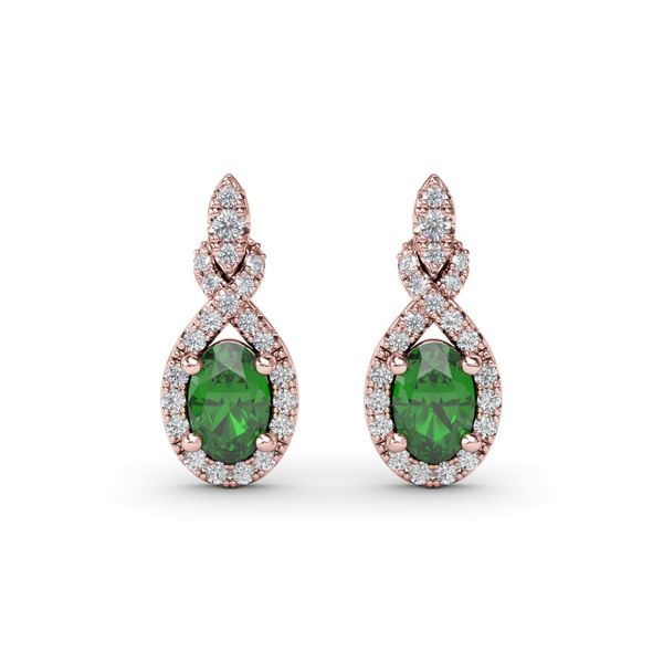 Love Knot Emerald and Diamond Earrings Clark & Linford Cedar City, UT