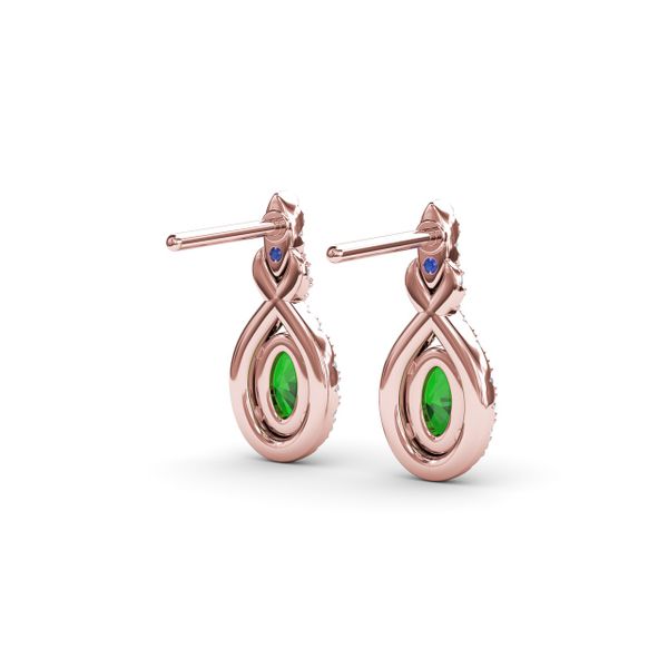 Love Knot Emerald and Diamond Earrings Image 3 J. Thomas Jewelers Rochester Hills, MI