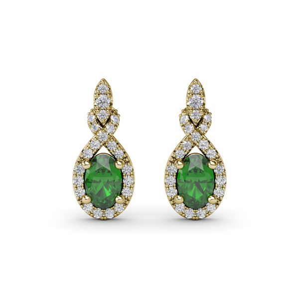 Love Knot Emerald and Diamond Earrings Clark & Linford Cedar City, UT