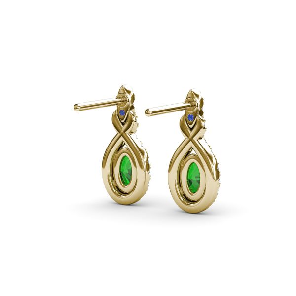 Love Knot Emerald and Diamond Earrings Image 3 Reed & Sons Sedalia, MO