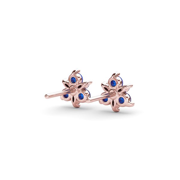 Trio Stud Sapphire and Diamond Earrings Image 3 Steve Lennon & Co Jewelers  New Hartford, NY