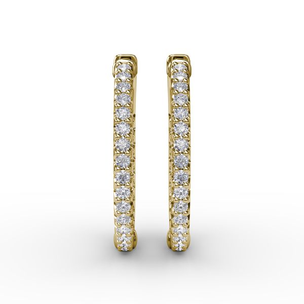 1.35ct Diamond Hoop Earrings Image 2 Harris Jeweler Troy, OH