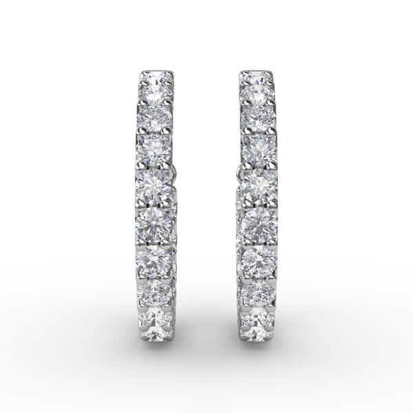 3.1ct Diamond Hoop Earrings  Image 2 Parris Jewelers Hattiesburg, MS