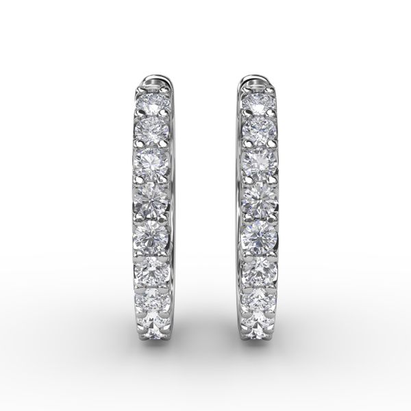 .6ct Diamond Hoop Earrings  Image 2 Parris Jewelers Hattiesburg, MS