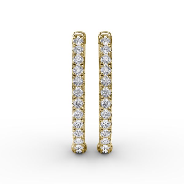 2ct Diamond Hoop Earrings  Image 2 J. Thomas Jewelers Rochester Hills, MI