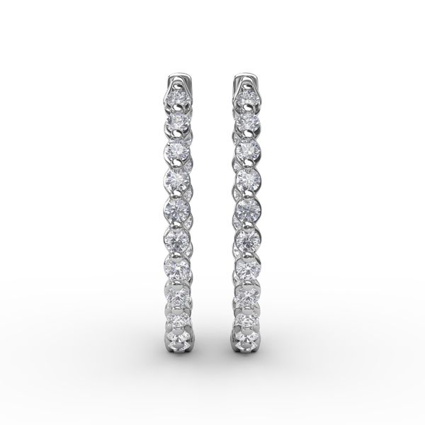 1.4ct Diamond Hoop Earrings Image 2 J. Thomas Jewelers Rochester Hills, MI