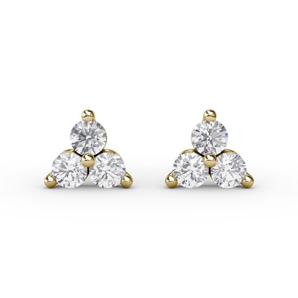 Diamond Cluster Triangle Stud Earrings  Mesa Jewelers Grand Junction, CO