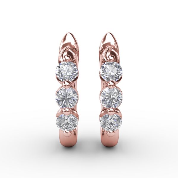 Dainty and Delightful Diamond Hoop Earrings  Image 2 J. Thomas Jewelers Rochester Hills, MI