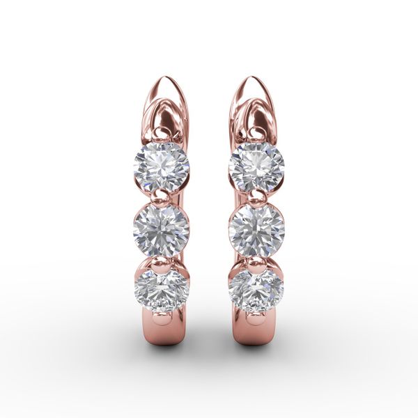 Dainty and Delightful Diamond Hoop Earrings  Image 2 Mesa Jewelers Grand Junction, CO