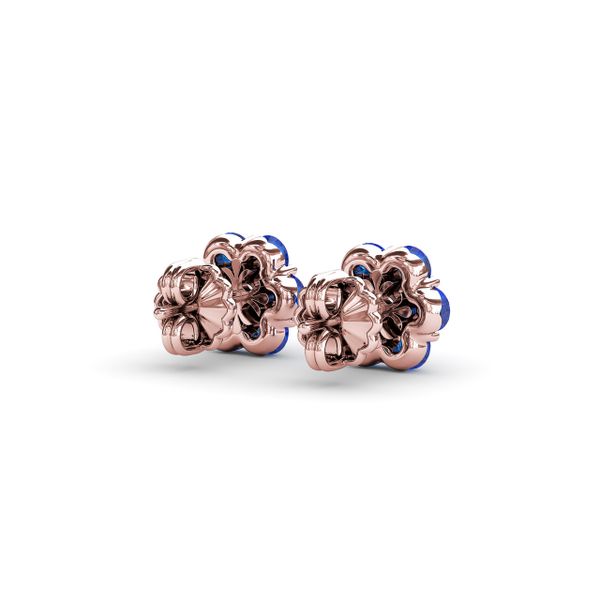 Floral Sapphire And Diamond Stud Earrings  Image 3 Mesa Jewelers Grand Junction, CO