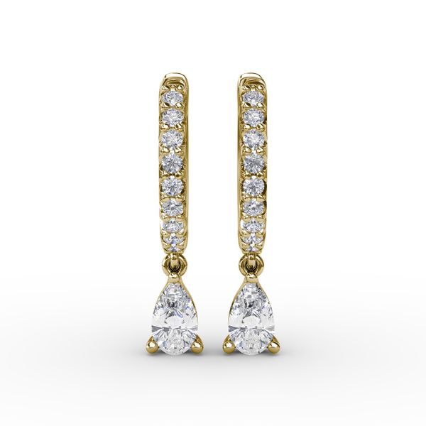 Teardrop Diamond Drop Earrings  Image 2 LeeBrant Jewelry & Watch Co Sandy Springs, GA