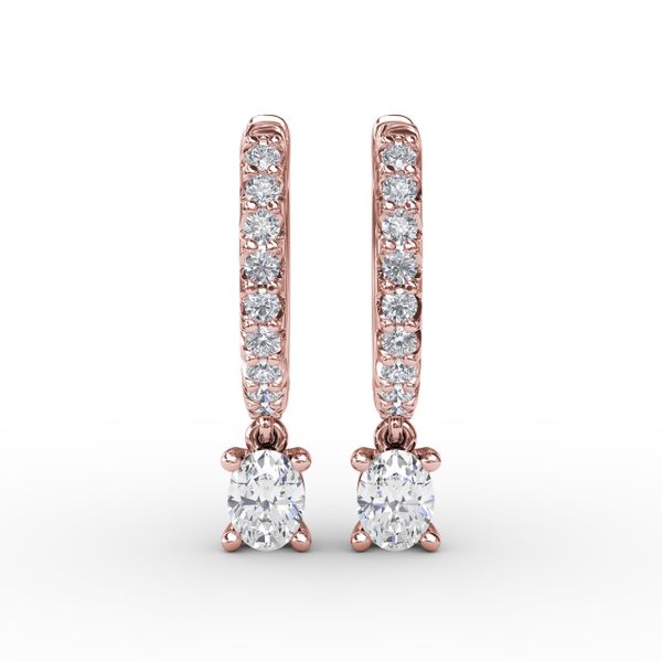 Oval Diamond Drop Earrings  Image 2 J. Thomas Jewelers Rochester Hills, MI