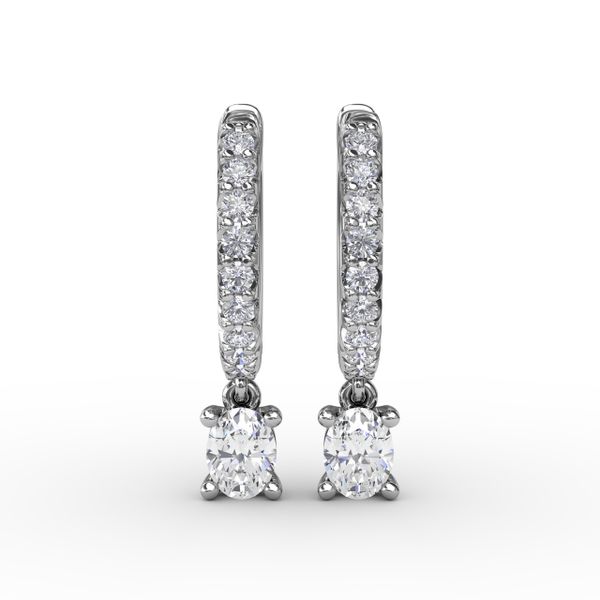 Oval Diamond Drop Earrings Image 2 Clark & Linford Cedar City, UT