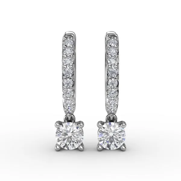 Fana Single Diamond Drop Earrings ER5074-14kt-White Jacqueline's