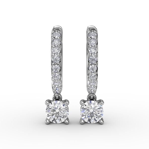 Single Diamond Drop Earrings Image 2 Parris Jewelers Hattiesburg, MS