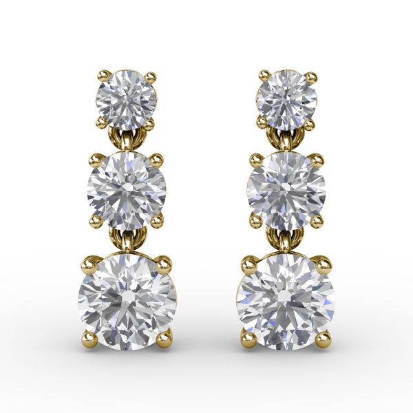 Dazzling Three Diamond Drop Earrings  Mesa Jewelers Grand Junction, CO